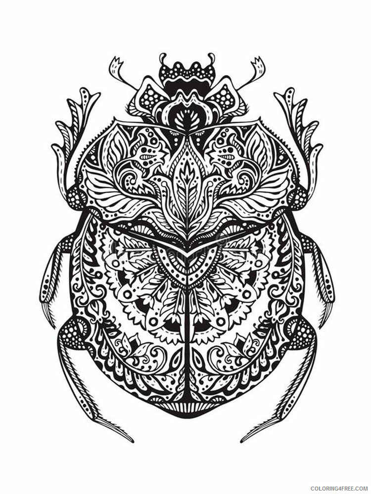 Animal Zentangle Coloring Pages zentangle beetle 3 Printable 2020 211 Coloring4free