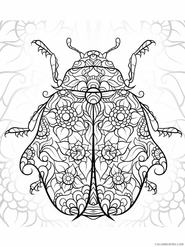 Animal Zentangle Coloring Pages zentangle beetle 9 Printable 2020 217 Coloring4free