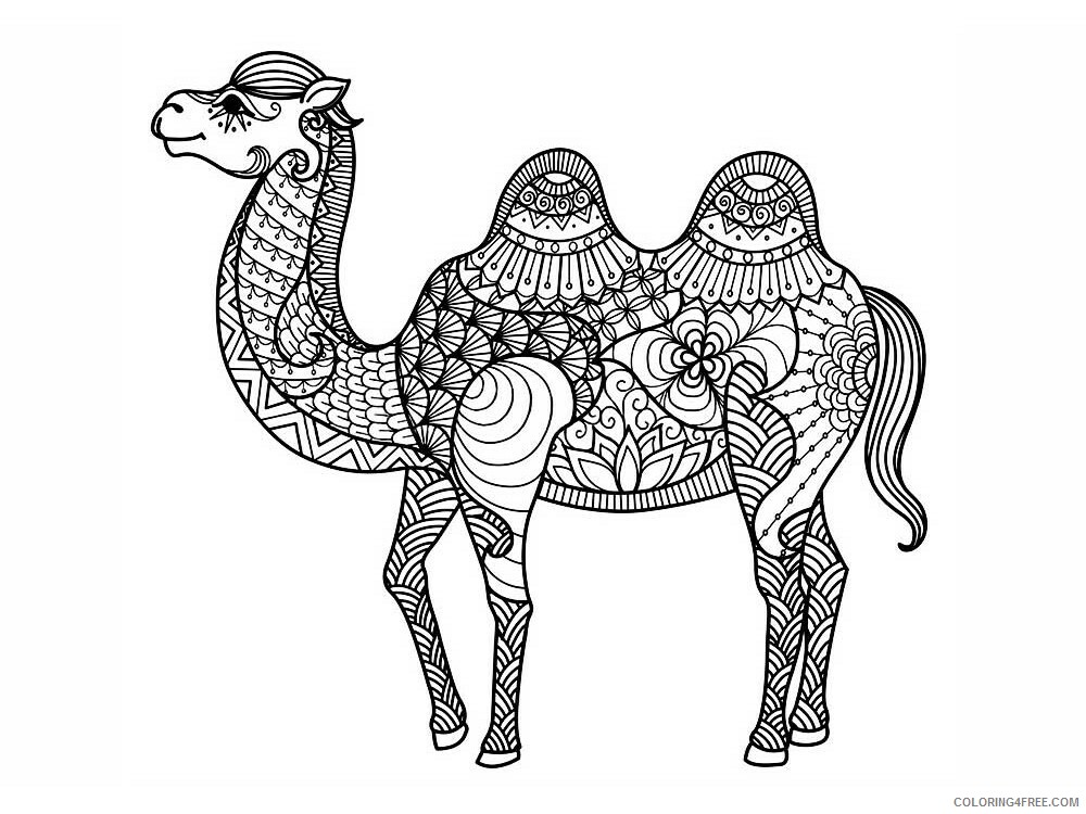 Animal Zentangle Coloring Pages zentangle camel 10 Printable 2020 220 Coloring4free