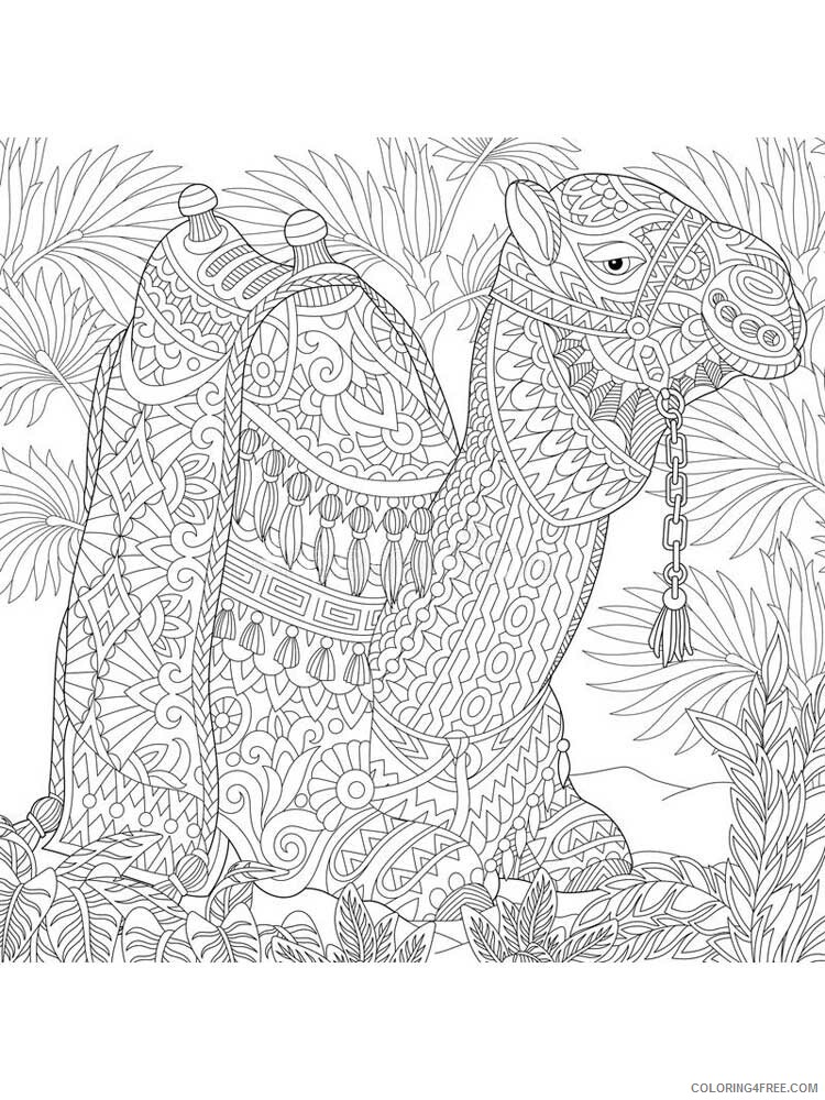 Animal Zentangle Coloring Pages zentangle camel 12 Printable 2020 222 Coloring4free