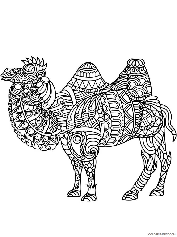 Animal Zentangle Coloring Pages zentangle camel 9 Printable 2020 230 Coloring4free