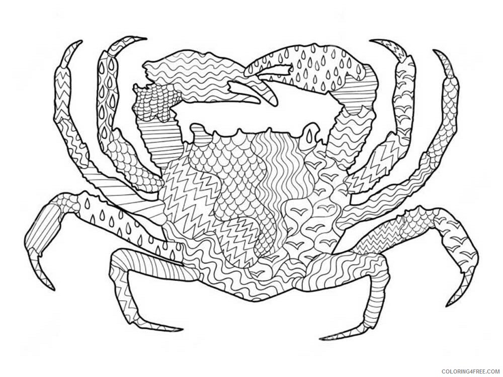 Animal Zentangle Coloring Pages zentangle crab 11 Printable 2020 244 Coloring4free