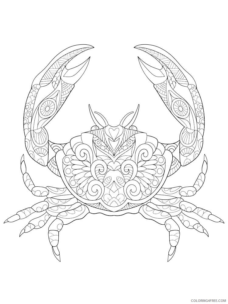 Animal Zentangle Coloring Pages zentangle crab 14 Printable 2020 247 Coloring4free