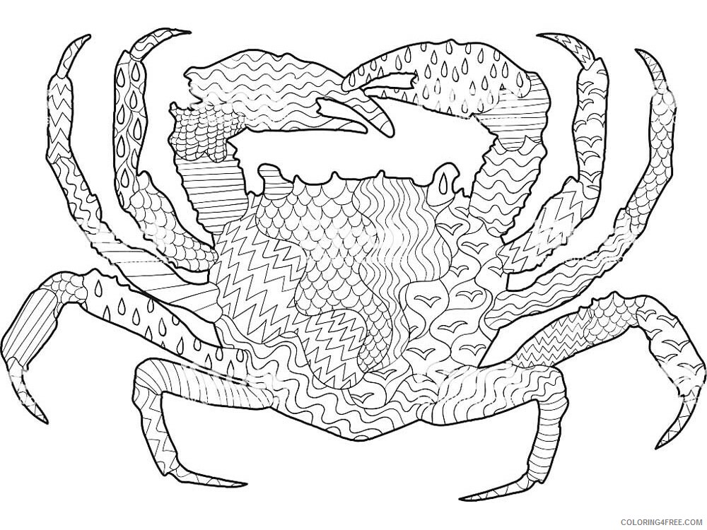 Animal Zentangle Coloring Pages zentangle crab 7 Printable 2020 252 Coloring4free
