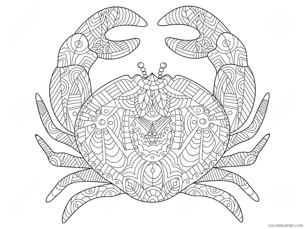 Animal Zentangle Coloring Pages zentangle crab 8 Printable 2020 253 Coloring4free