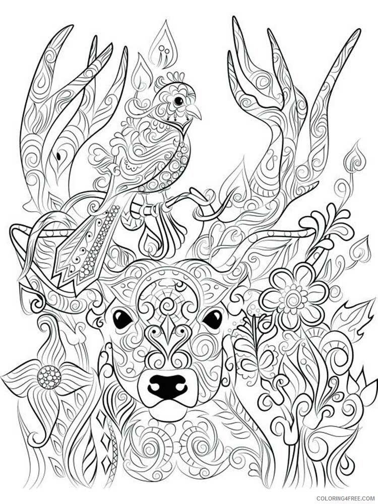 Animal Zentangle Coloring Pages zentangle deer 1 Printable 2020 267 Coloring4free