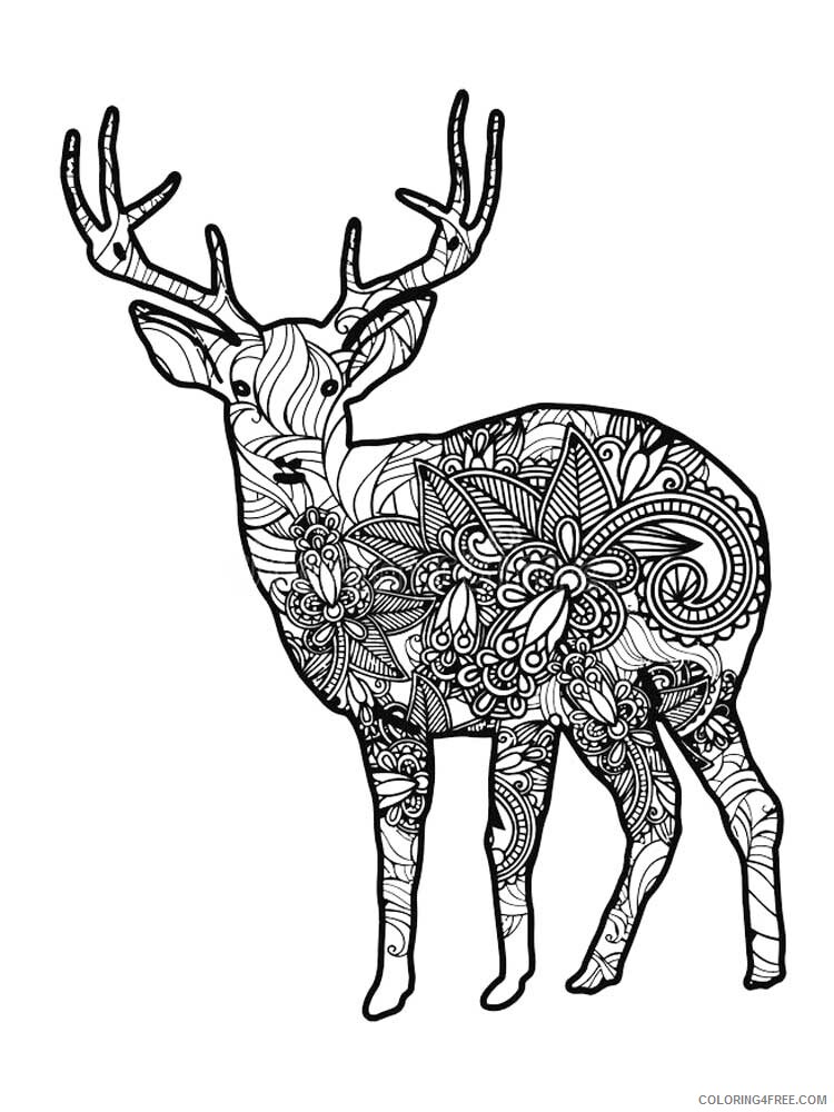 Animal Zentangle Coloring Pages zentangle deer 10 Printable 2020 268 Coloring4free