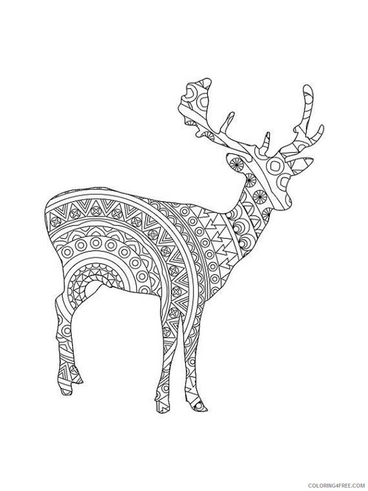 Animal Zentangle Coloring Pages zentangle deer 3 Printable 2020 270 Coloring4free