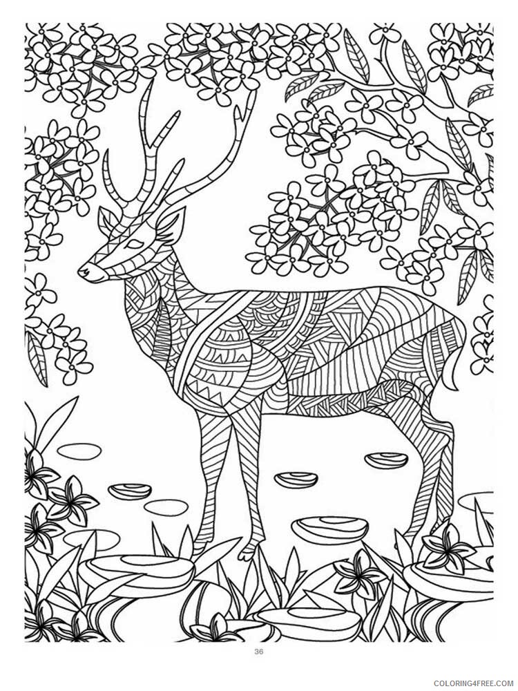 Animal Zentangle Coloring Pages zentangle deer 5 Printable 2020 272 Coloring4free