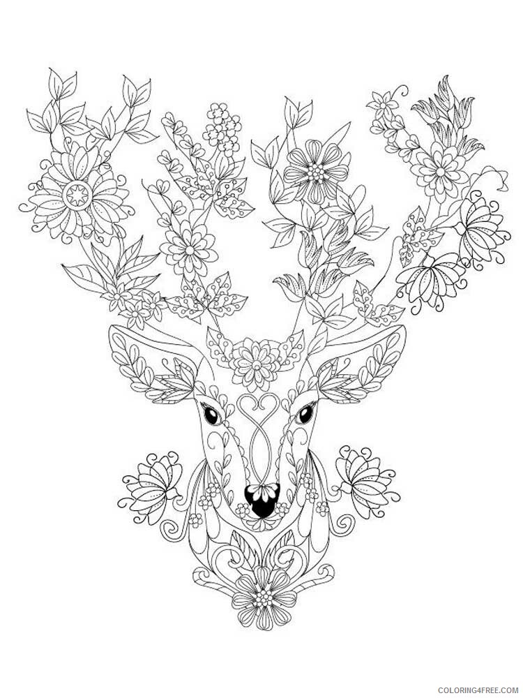 Animal Zentangle Coloring Pages zentangle deer 6 Printable 2020 273 Coloring4free