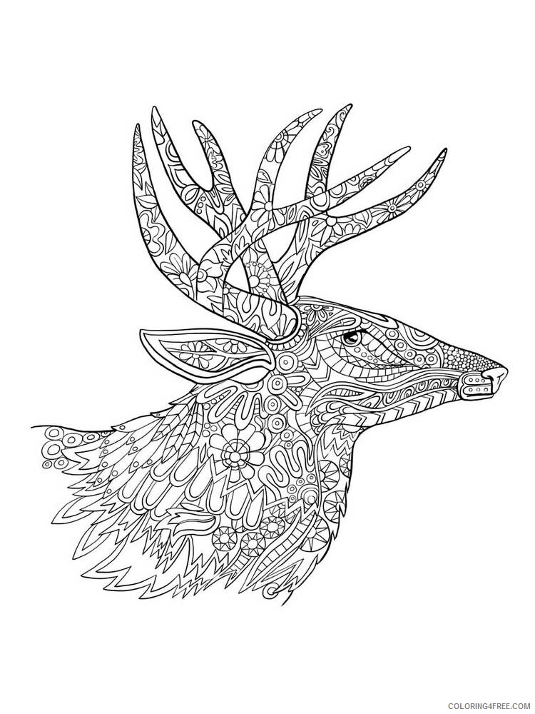 Animal Zentangle Coloring Pages zentangle deer 8 Printable 2020 275 Coloring4free