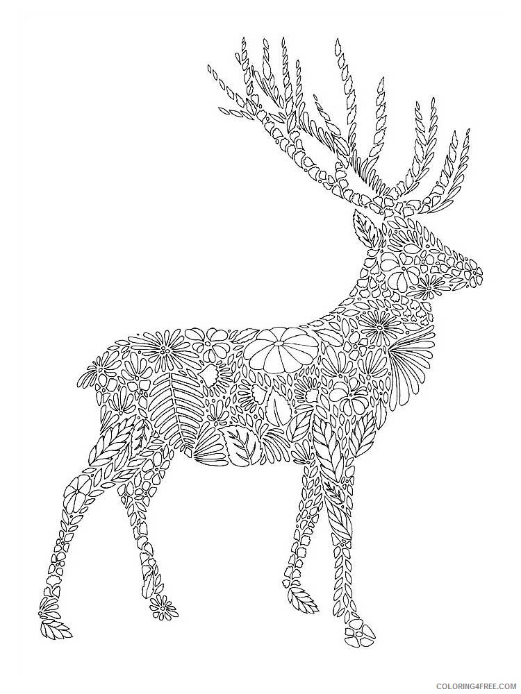 Animal Zentangle Coloring Pages zentangle deer 9 Printable 2020 276 Coloring4free