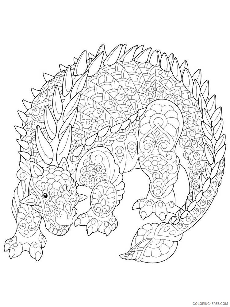 Animal Zentangle Coloring Pages zentangle dinosaur 10 Printable 2020 278 Coloring4free