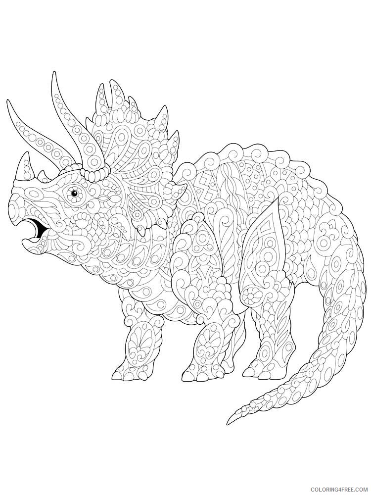 Animal Zentangle Coloring Pages zentangle dinosaur 13 Printable 2020 281 Coloring4free