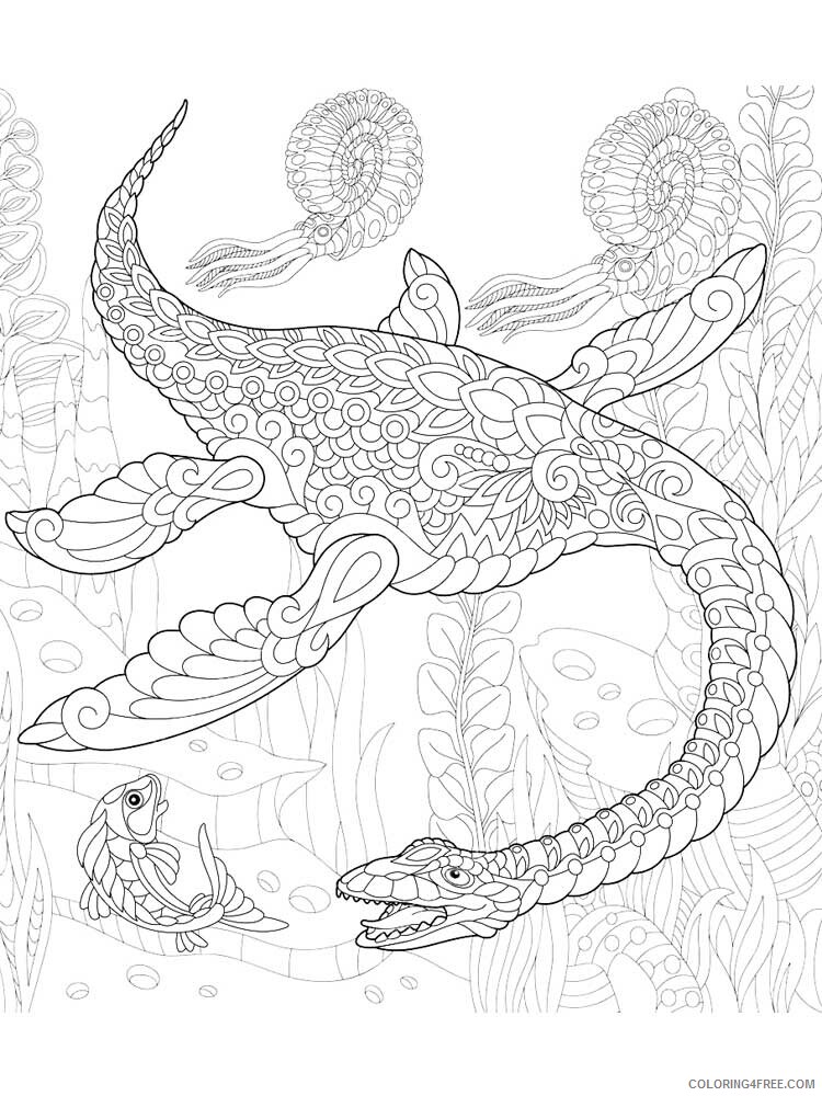 Animal Zentangle Coloring Pages zentangle dinosaur 6 Printable 2020 287 Coloring4free