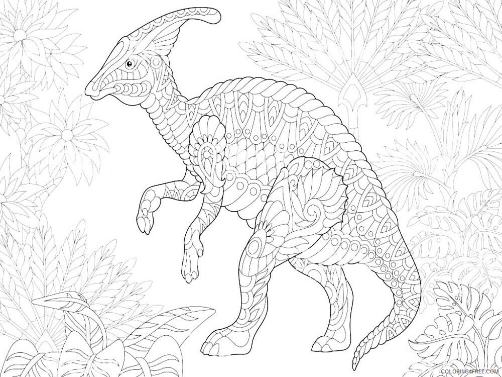 Animal Zentangle Coloring Pages zentangle dinosaur 7 Printable 2020 288 Coloring4free