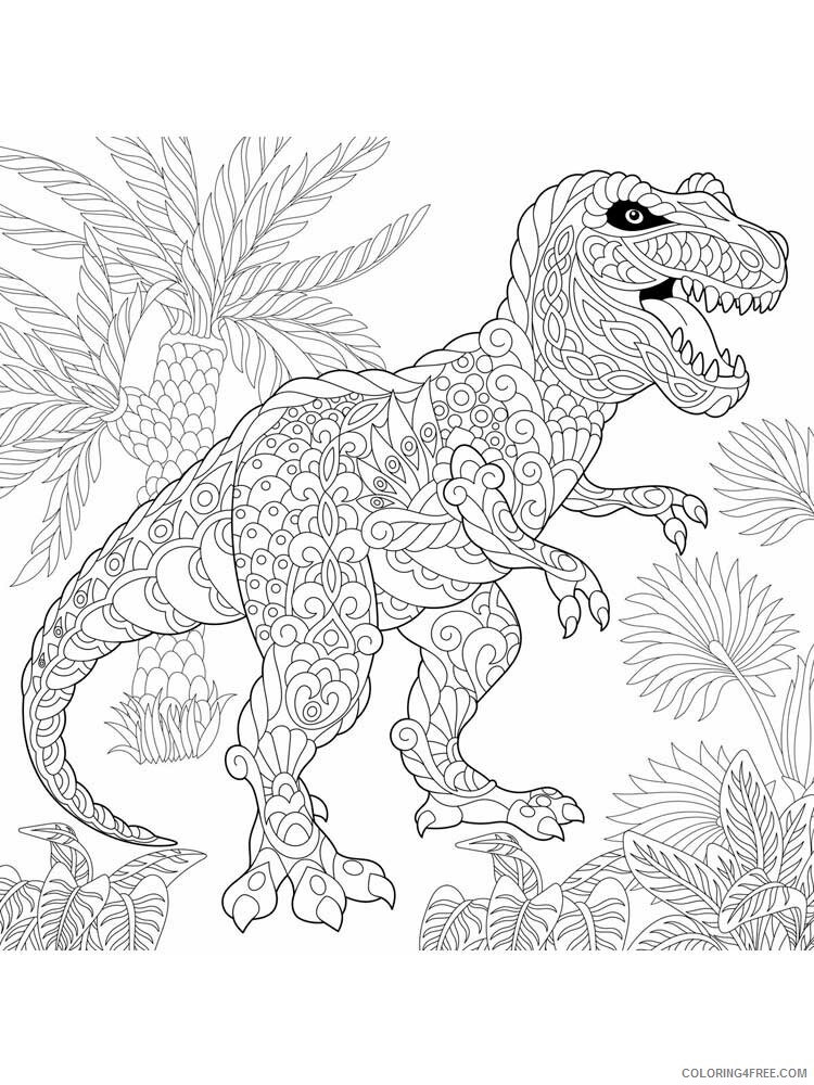 Animal Zentangle Coloring Pages zentangle dinosaur 9 Printable 2020 290 Coloring4free