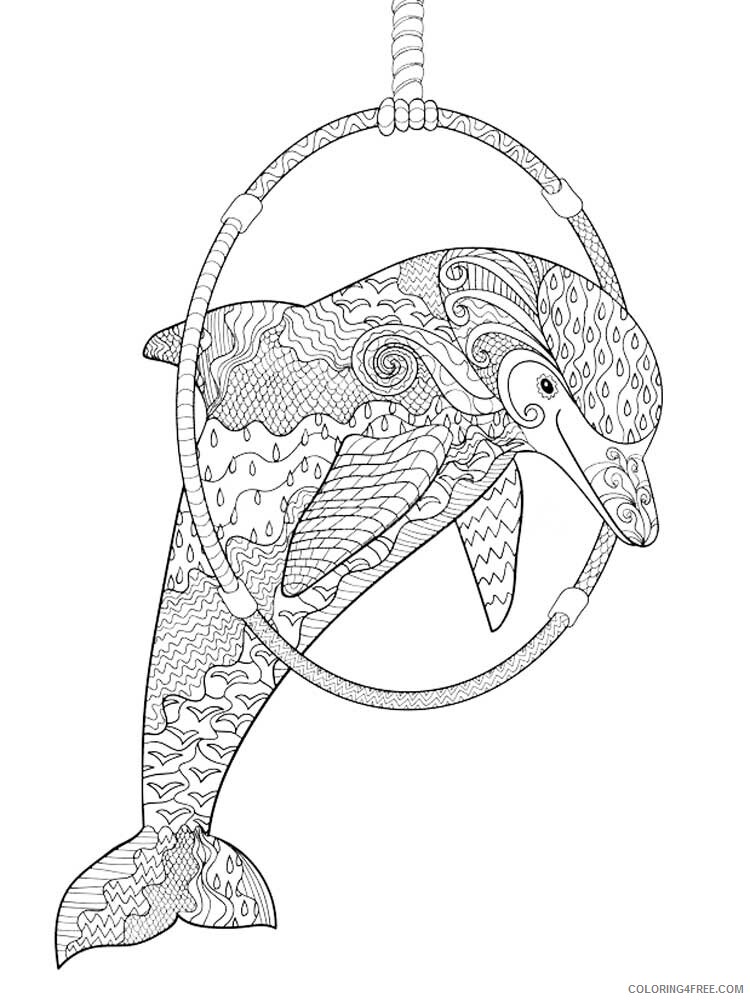 Animal Zentangle Coloring Pages zentangle dolphin 7 Printable 2020 298 Coloring4free