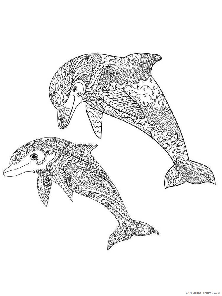 Animal Zentangle Coloring Pages zentangle dolphin 8 Printable 2020 299 Coloring4free