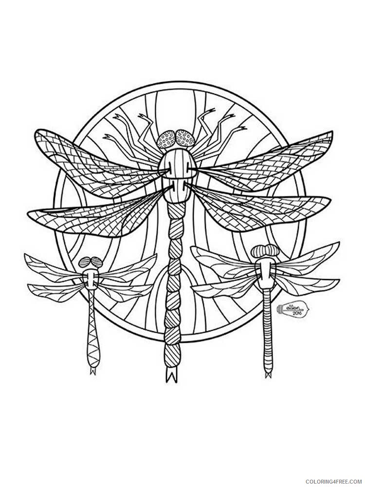 Animal Zentangle Coloring Pages zentangle dragonfly 3 Printable 2020 306 Coloring4free