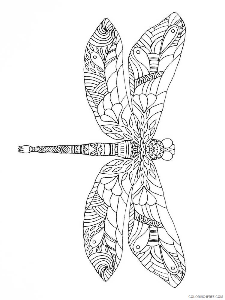 Animal Zentangle Coloring Pages zentangle dragonfly 8 Printable 2020 310 Coloring4free