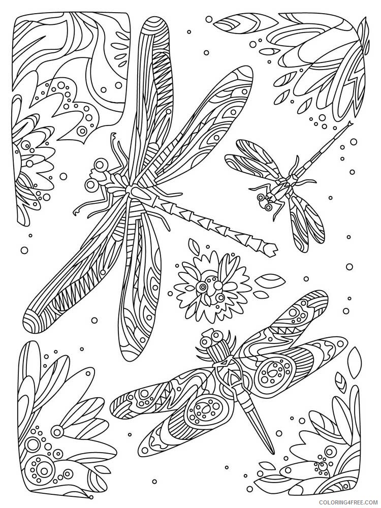 Animal Zentangle Coloring Pages zentangle dragonfly 9 Printable 2020 311 Coloring4free