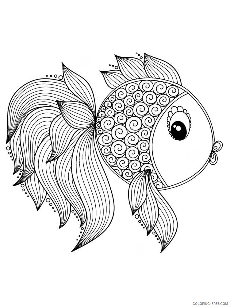 Animal Zentangle Coloring Pages zentangle fish 11 Printable 2020 314 Coloring4free