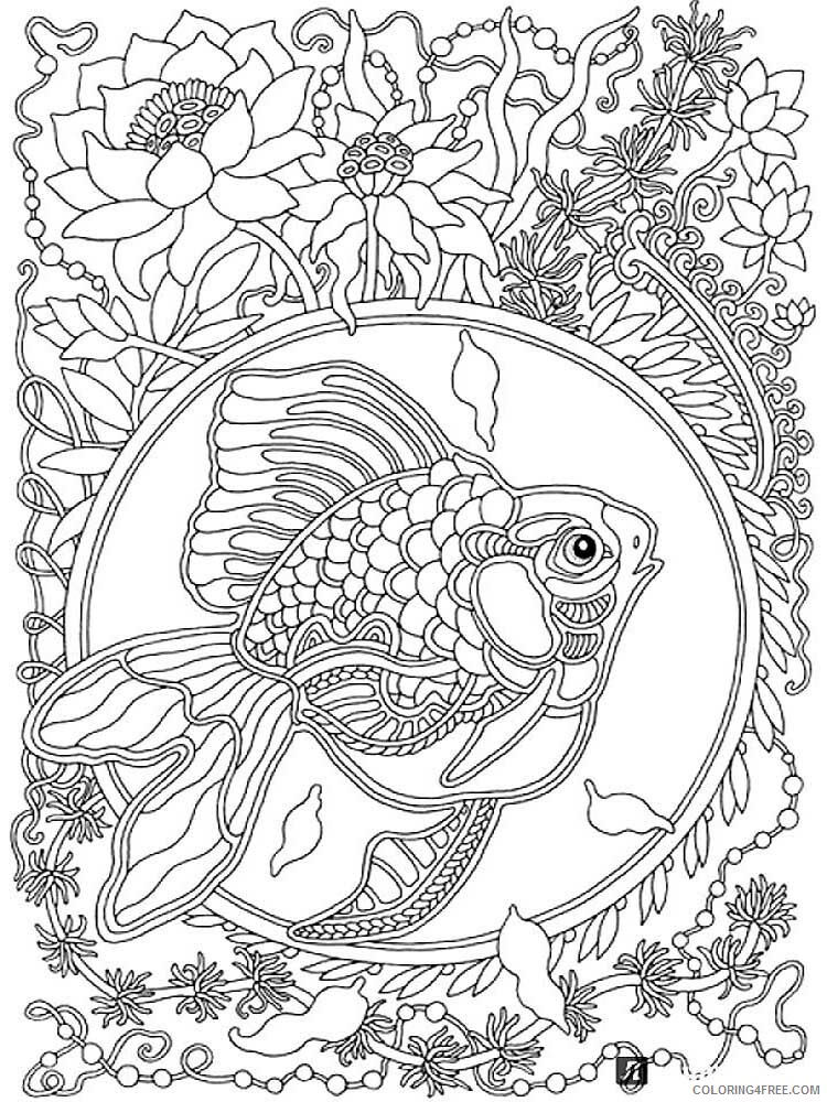 Animal Zentangle Coloring Pages zentangle fish 12 Printable 2020 315 Coloring4free
