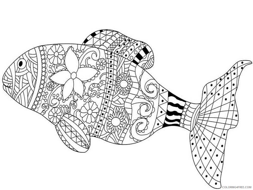 Animal Zentangle Coloring Pages zentangle fish 13 Printable 2020 316 Coloring4free