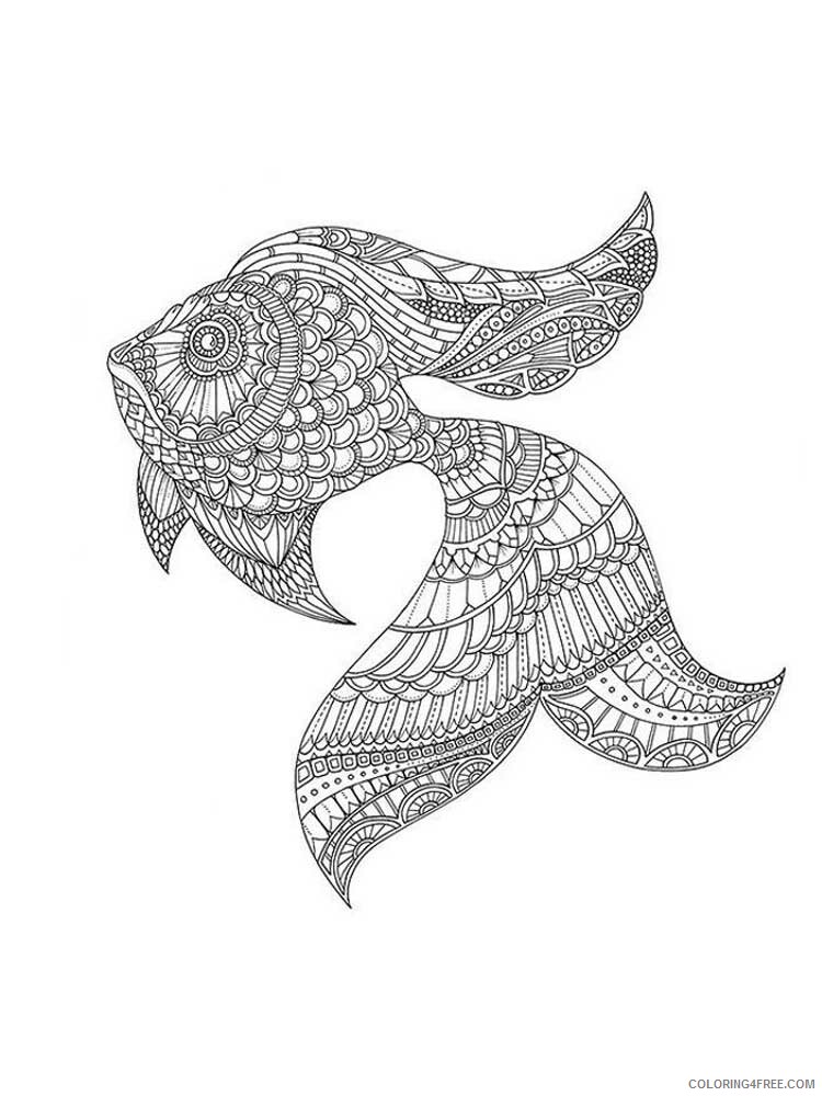 Animal Zentangle Coloring Pages zentangle fish 14 Printable 2020 317 Coloring4free