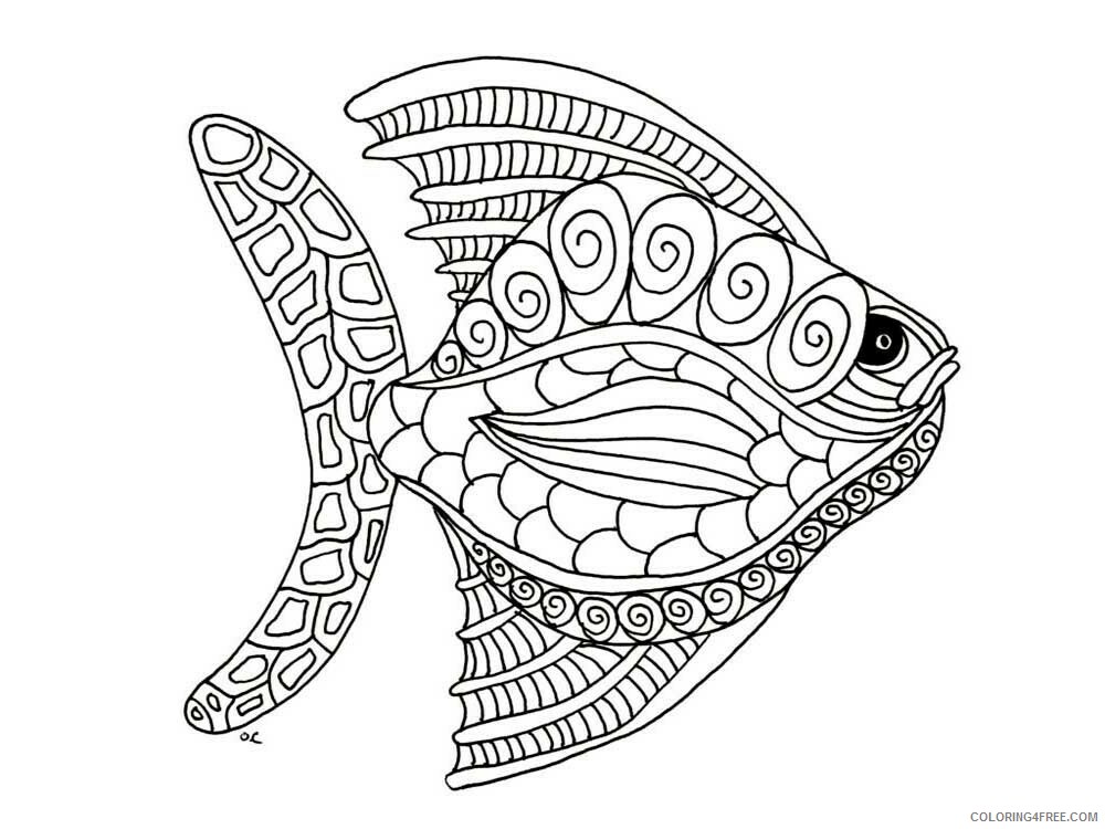 Animal Zentangle Coloring Pages zentangle fish 15 Printable 2020 318 Coloring4free