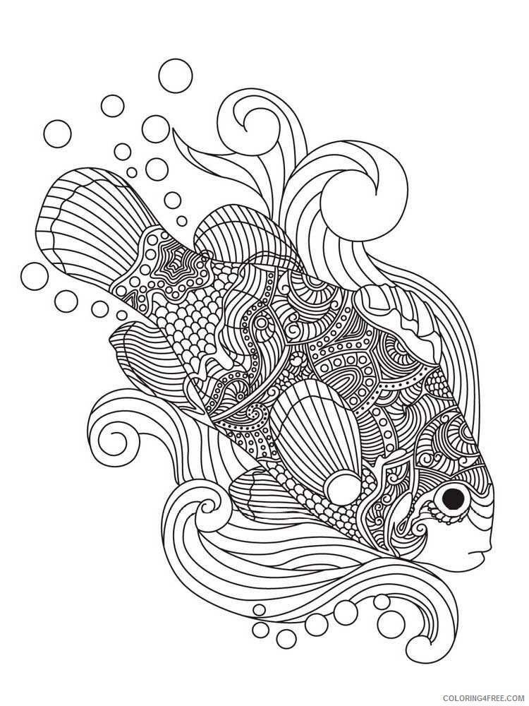 Animal Zentangle Coloring Pages zentangle fish 17 Printable 2020 320 Coloring4free