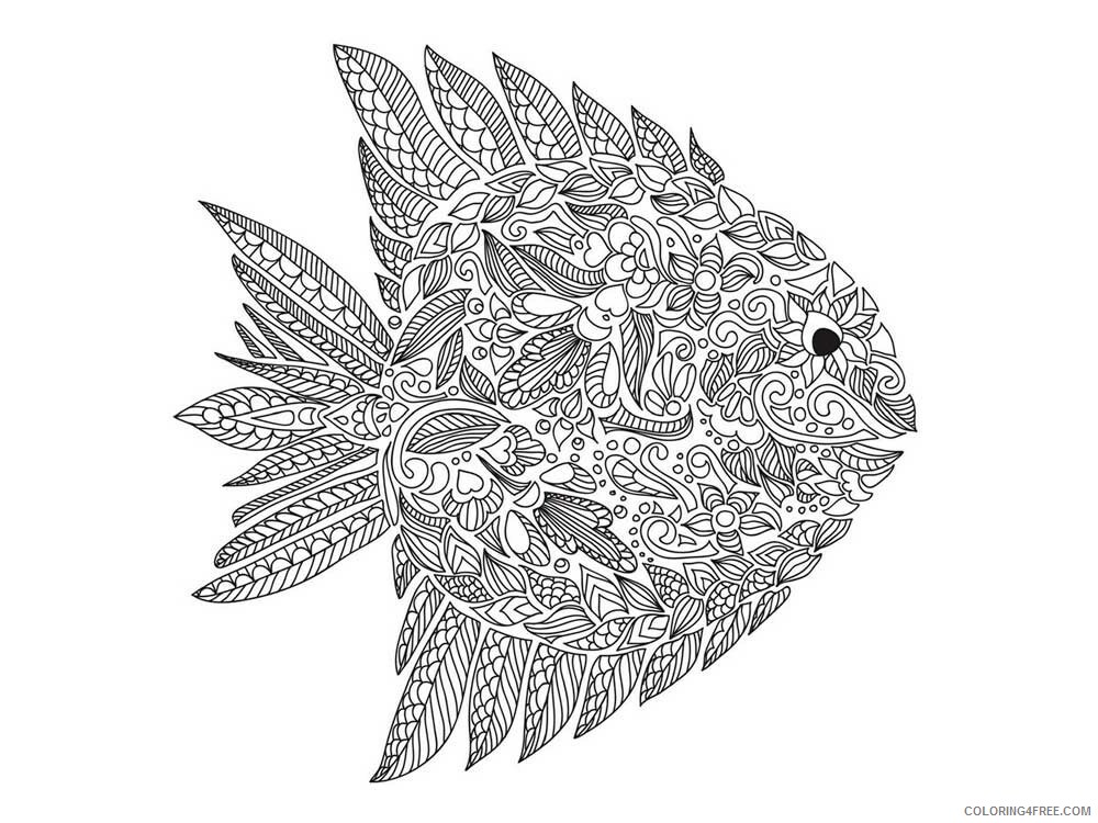 Animal Zentangle Coloring Pages zentangle fish 18 Printable 2020 321 Coloring4free