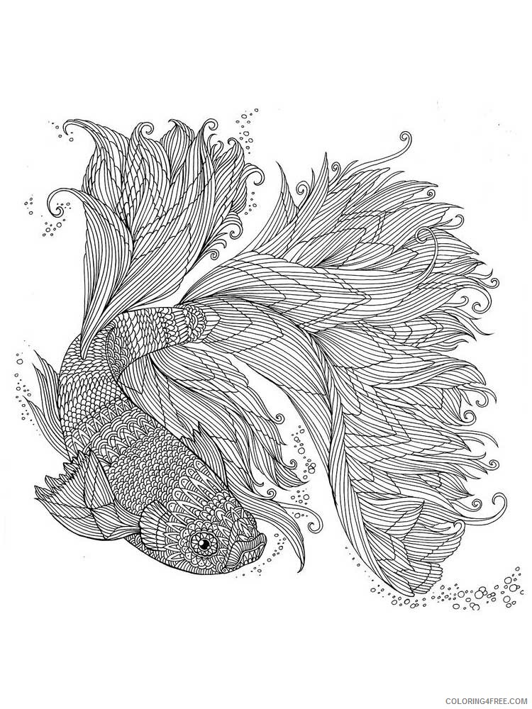 Animal Zentangle Coloring Pages zentangle fish 2 Printable 2020 323 Coloring4free