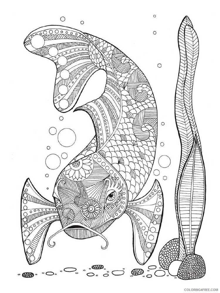 Animal Zentangle Coloring Pages zentangle fish 23 Printable 2020 326 Coloring4free