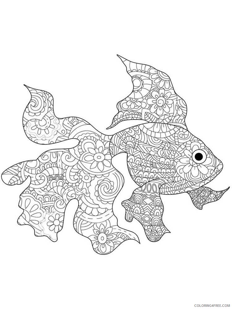 Animal Zentangle Coloring Pages zentangle fish 25 Printable 2020 327 Coloring4free