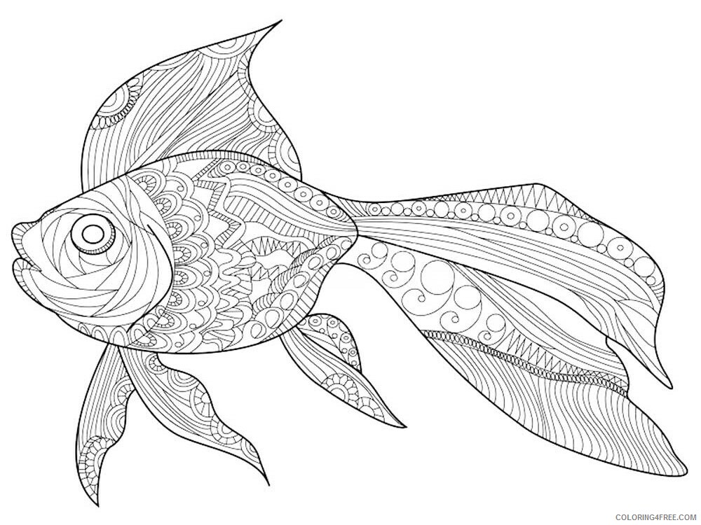 Animal Zentangle Coloring Pages zentangle fish 26 Printable 2020 328 Coloring4free