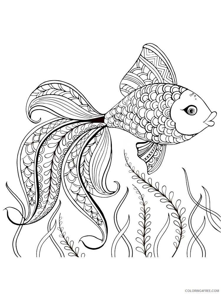 Animal Zentangle Coloring Pages zentangle fish 27 Printable 2020 329 Coloring4free