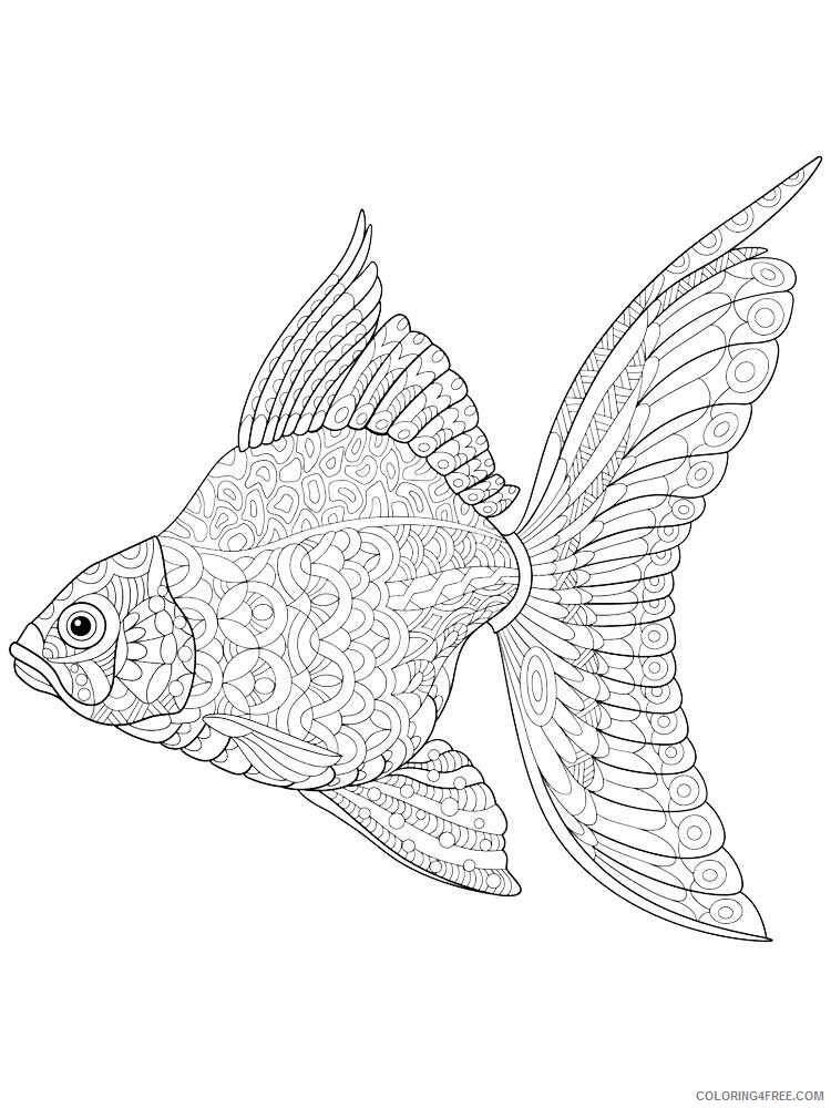 Animal Zentangle Coloring Pages zentangle fish 28 Printable 2020 330 Coloring4free