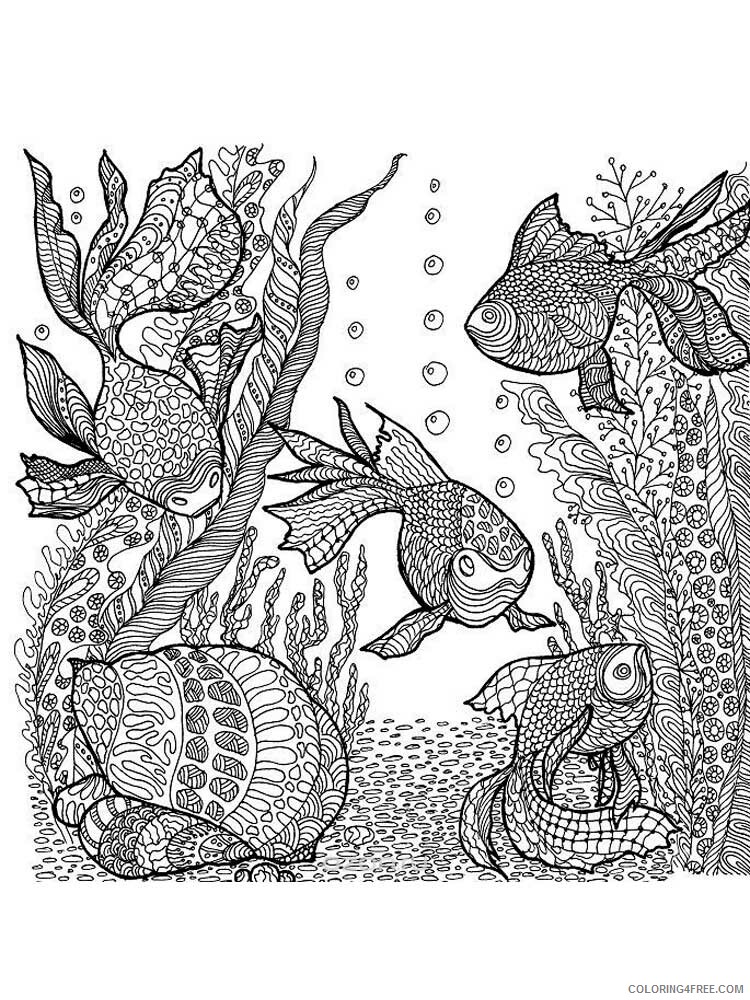Animal Zentangle Coloring Pages zentangle fish 5 Printable 2020 333 Coloring4free