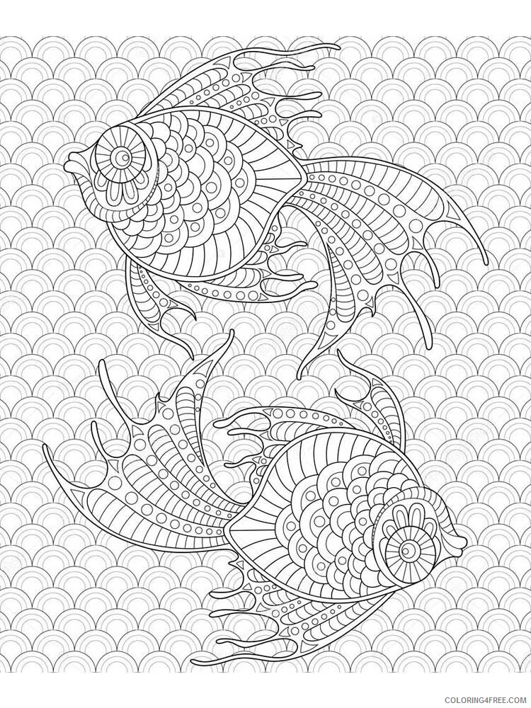 Animal Zentangle Coloring Pages zentangle fish 8 Printable 2020 335 Coloring4free