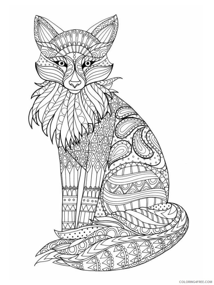 Animal Zentangle Coloring Pages zentangle fox 11 Printable 2020 343 Coloring4free