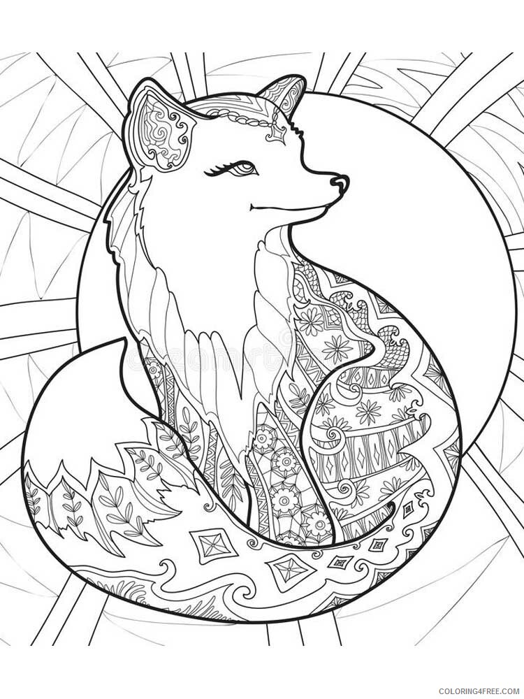 Animal Zentangle Coloring Pages zentangle fox 14 Printable 2020 346 Coloring4free