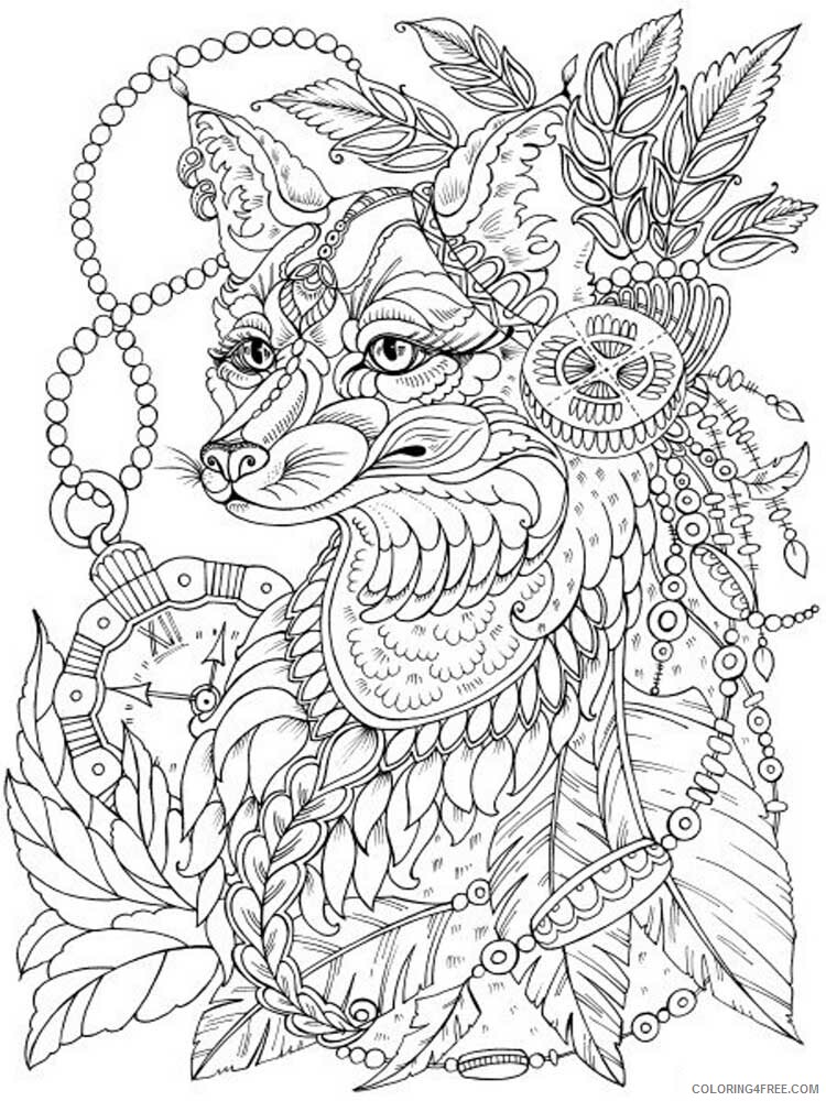 Animal Zentangle Coloring Pages zentangle fox 8 Printable 2020 351 Coloring4free