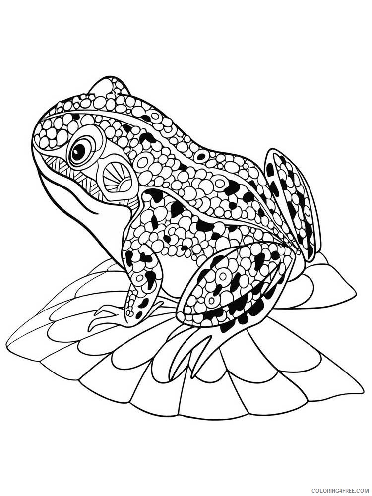 Animal Zentangle Coloring Pages zentangle frog 1 Printable 2020 352 Coloring4free