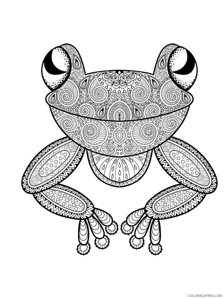 Animal Zentangle Coloring Pages zentangle frog 10 Printable 2020 353 Coloring4free