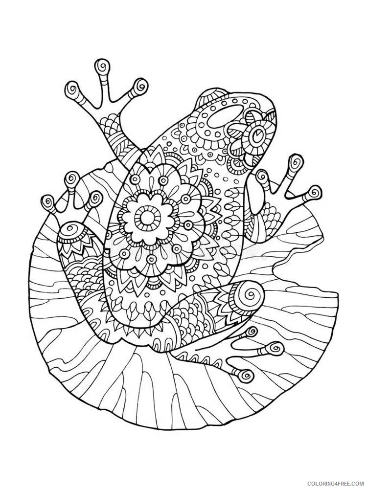Animal Zentangle Coloring Pages zentangle frog 11 Printable 2020 354 Coloring4free