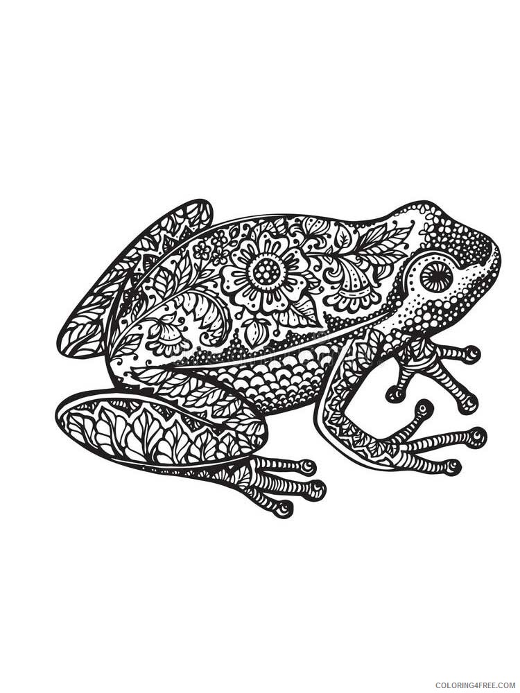 Animal Zentangle Coloring Pages zentangle frog 13 Printable 2020 356 Coloring4free