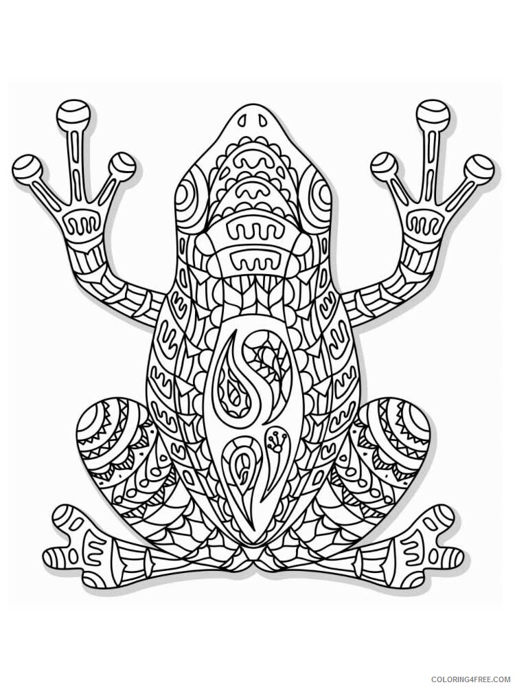 Animal Zentangle Coloring Pages zentangle frog 2 Printable 2020 357 Coloring4free