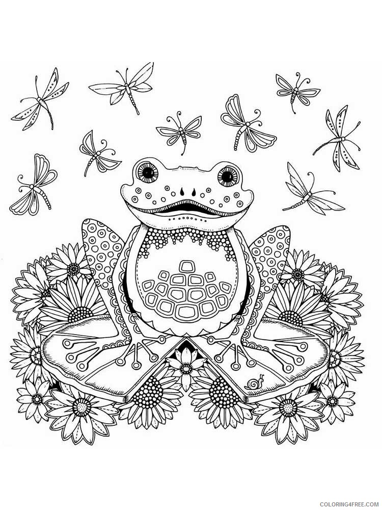 Animal Zentangle Coloring Pages zentangle frog 3 Printable 2020 358 Coloring4free